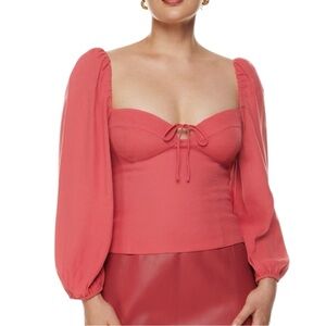 Aritzia Wilfred Novella Blouse in Rosy Red Size XS